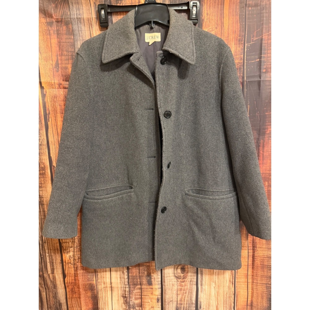 J.Crew Womens Grey Wool Blend Button Front Car Coat Jacket Size S